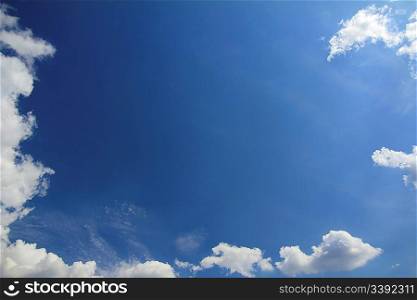 blue sky with clouds - frame border background