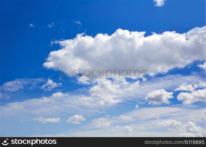 Blue sky with clouds in a summer sunny day