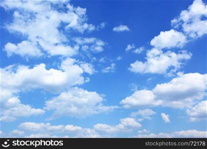 Blue sky with clouds, may be used as background