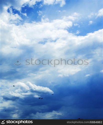 Blue sky with clouds photo. Beautiful picture, background, wallpaper