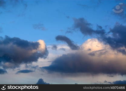 Blue sky with hazy clouds background