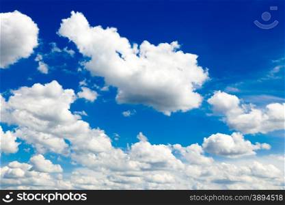 Blue sky with many white clouds