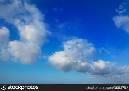 Blue sky with perfec cumulus clouds background