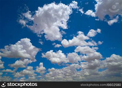 Blue sky with summer cumulus clouds