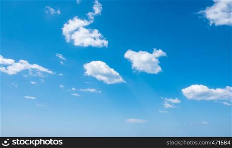 Blue sky with white clouds. Abstract nature background