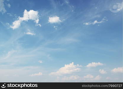 Blue sky with white clouds background