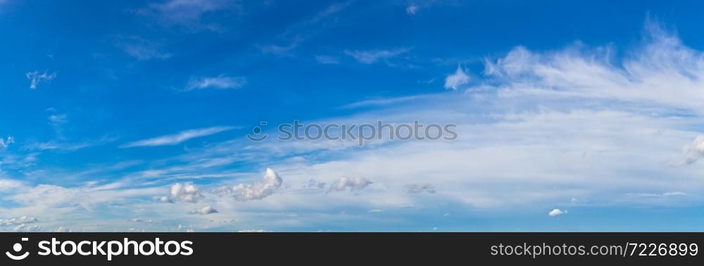 Blue sky with white clouds in a beautiful summer day
