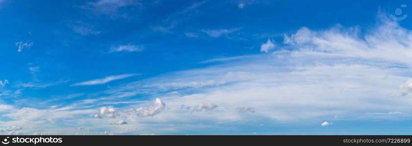 Blue sky with white clouds in a beautiful summer day