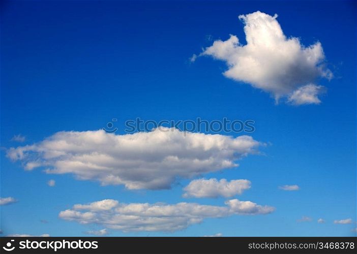 Blue sky with white clouds in a precious day