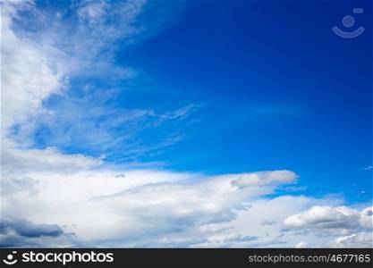 Blue sky with white clouds in a sunny summer day