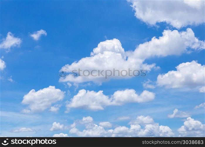 Blue sky with white clouds, rain clouds on sunny summer or sprin. Blue sky with white clouds, rain clouds on sunny summer or spring day for background design.