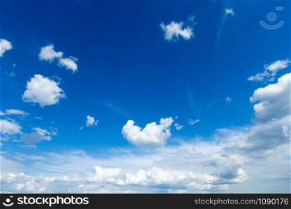 Blue sky with white clouds. Sky background