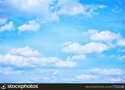Blue sky with white heap clouds - Background