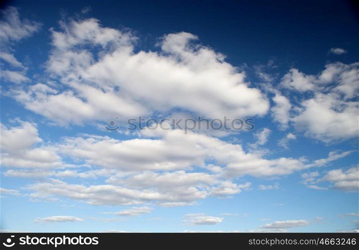 Blue sky with wihte backgrounds. Summer day