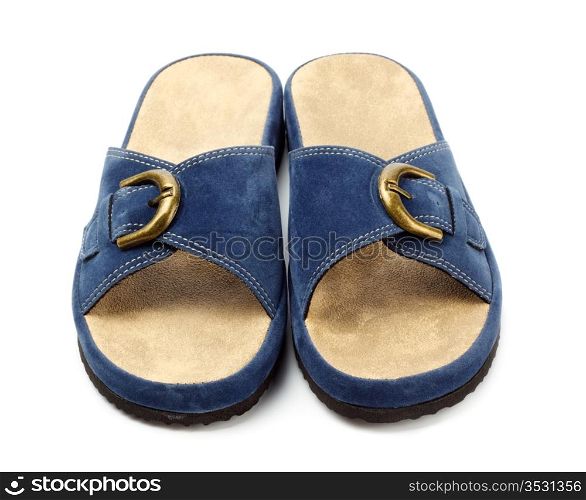 blue slippers isolated on white
