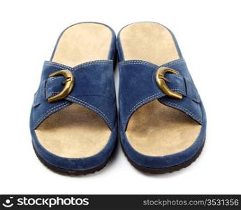 blue slippers isolated on white