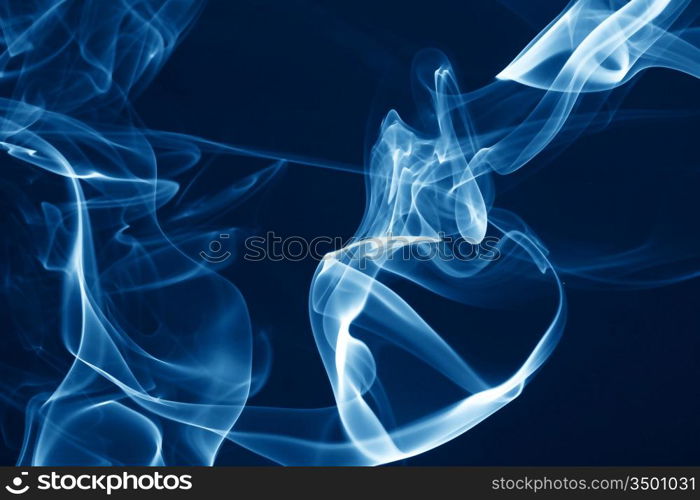 blue smoke on black background