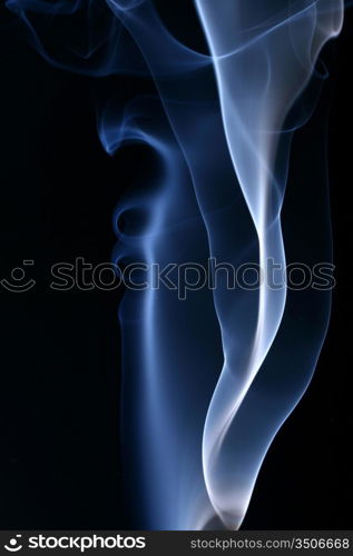 blue smoke on black background