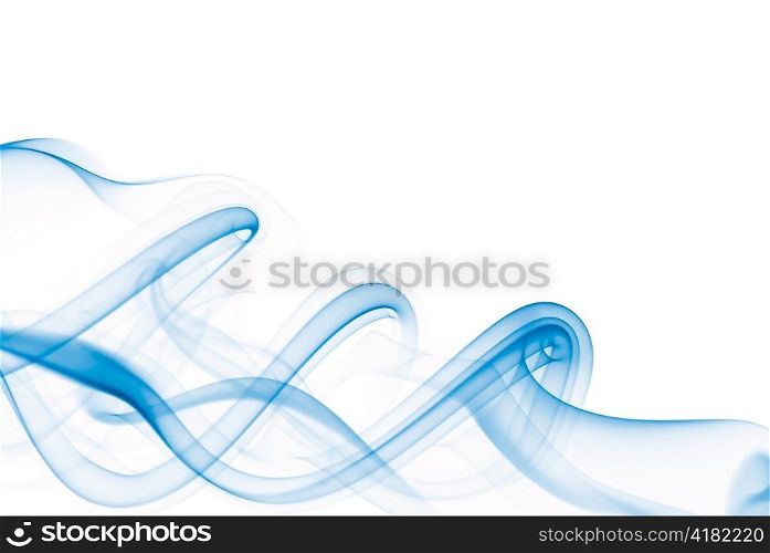 blue smoke waves isolated on white