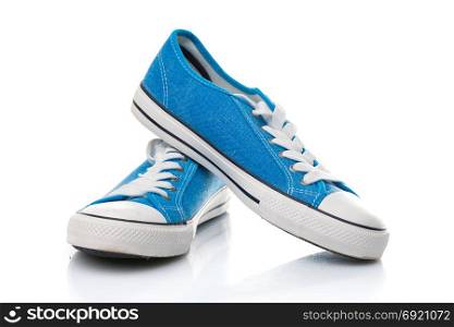 blue sneakers isolated on white background
