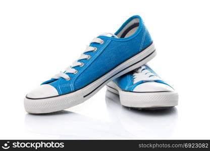 blue sneakers isolated on white background