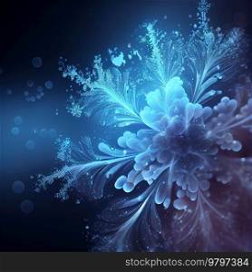 Blue Snowflake Background. Generative AI
