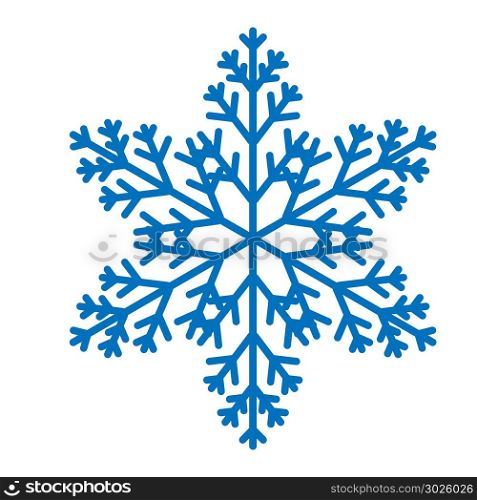 Blue snowflake isolated on white background. Flat icon with christmas and winter theme. Simple snow symbol illustration.. Blue ornate snowflake isolated on white background. Flat icon with christmas and winter theme. Simple snow symbol illustration.