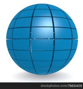 Blue sphere pattern image with hi-res rendered artwork that could be used for any graphic design.. Blue sphere pattern