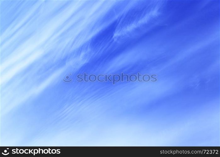 Blue spring sky with cirrus clouds - abstract background