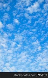 Blue spring sky with lots small white clouds - textured background