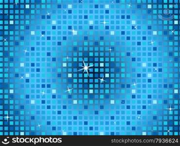 Blue Squares Background Showing Light Glinting And Celebration&#xA;