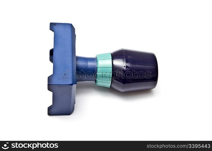 Blue stamp isolated on white background
