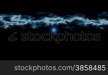 Blue star and slowly changing nebula