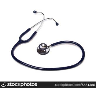 blue stethoscope isolated on white background