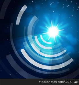 Blue Sun Background Meaning Glowing And Radiating Waves&#xA;