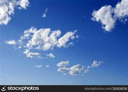 blue sunny day sky with clouds skyscape image
