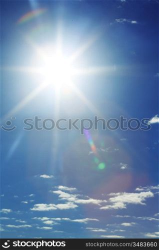 blue sunny sky close background