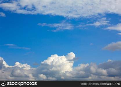 Blue sunny sky with white clouds background