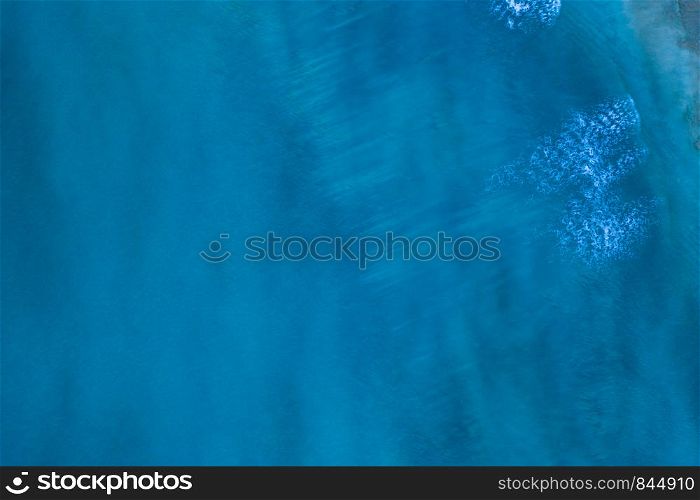 Blue surface of sea water, shot in the open sea directly from above