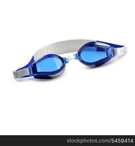 blue swim goggles isolated on white