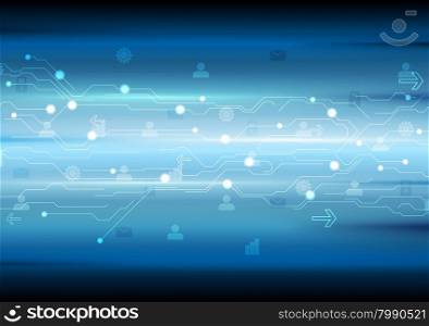 Blue tech abstract background with circuit board