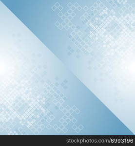 Blue tech geometric background brochure with squares. Blue tech geometric background design with squares