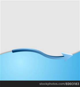 Blue technology background with wave and arrow