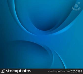 Blue Template Abstract background with curves lines and shadow. For flyer, brochure, booklet and websites design