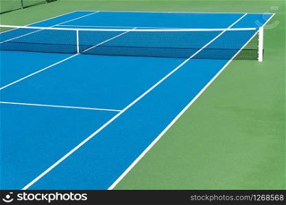 Blue Tennis court. Tennis concept