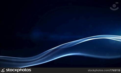 Blue textured particles and light abstract background