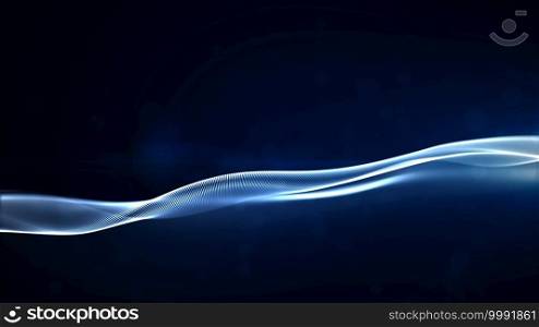 Blue textured particles and light abstract background