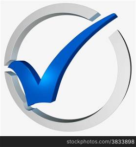 Blue Tick Circled Showing Checked Verified Excellence Guaranteed
