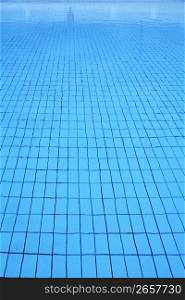 blue tiles pool vertical perspective summer vacation