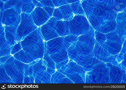 Blue tiles pool with ripple water reflection as a summer background